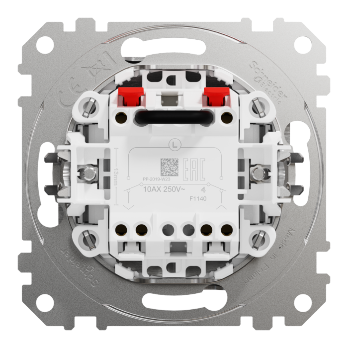 Вимикач, Sedna Design&Elements, для жалюзі, електронне блокування 10 АХ, матовий алюмінієвий, Schneider Electric, [SDD170104]