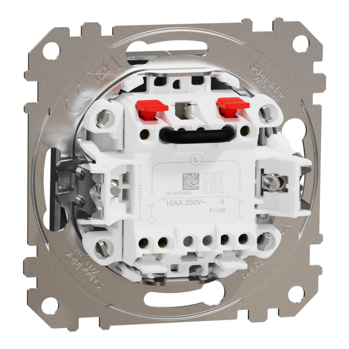 Вимикач, Sedna Design&Elements, для жалюзі, електронне блокування 10 АХ, матовий алюмінієвий, Schneider Electric, [SDD170104]