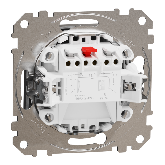 Вимикач, Sedna Design&Elements, Двоклавішний вимикач Матовий алюміній Sedna Elements, матовий алюмінієвий, Schneider Electric, [SDD170105]