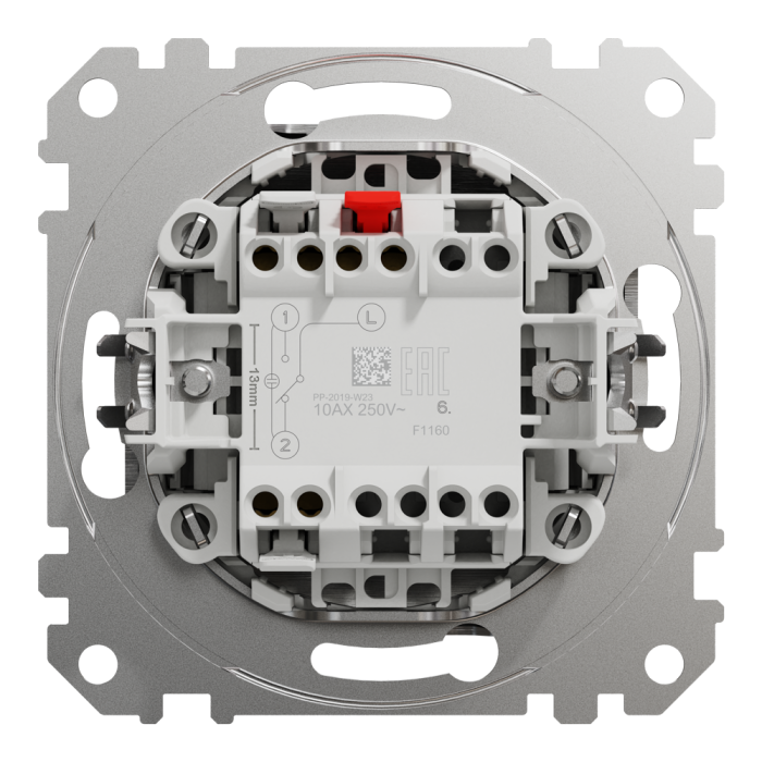 Вимикач, Sedna Design&Elements, Одноклавішний перемикач Матовий алюміній Sedna Elements, матовий алюмінієвий, Schneider Electric, [SDD170106]