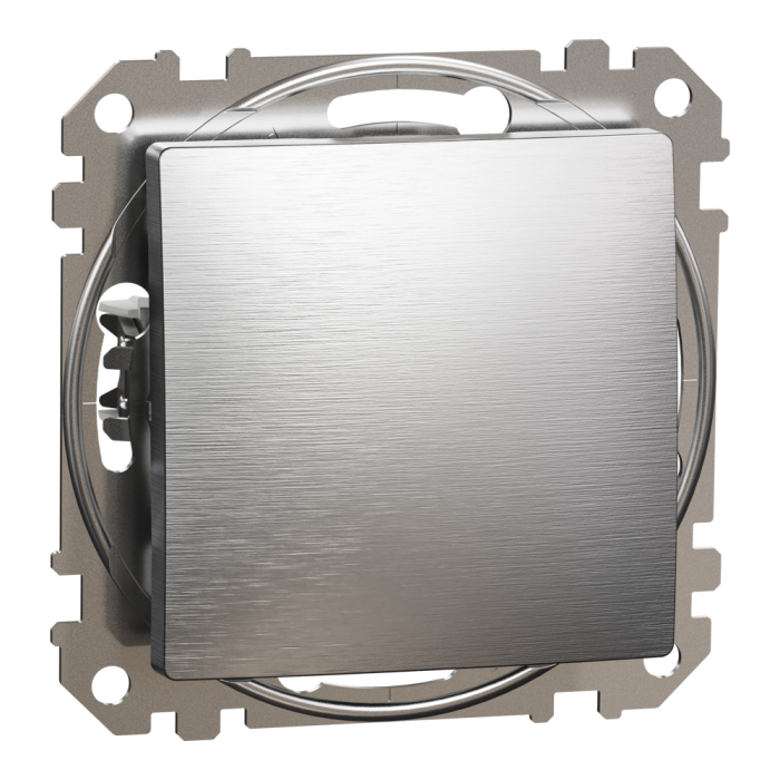 Вимикач, Sedna Design&Elements, Одноклавішний перемикач Матовий алюміній Sedna Elements, матовий алюмінієвий, Schneider Electric, [SDD170106]