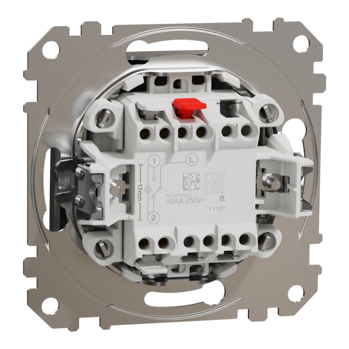 Вимикач, Sedna Design&Elements, Одноклавішний перемикач Матовий алюміній Sedna Elements, матовий алюмінієвий, Schneider Electric, [SDD170106]