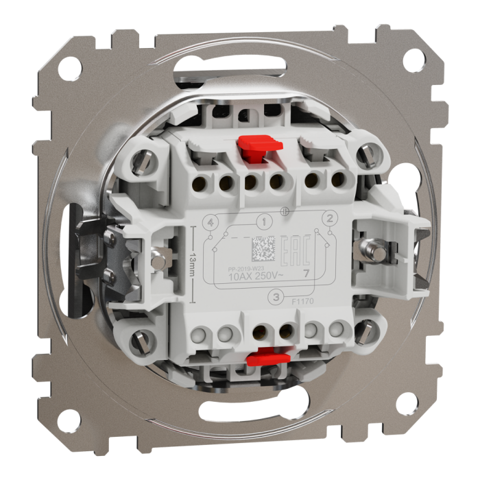 Intermediate switch, Sedna Design&Elements, Проміжний вимикач Матовий алюміній Sedna Elements, матовий алюмінієвий, Schneider Electric, [SDD170107]