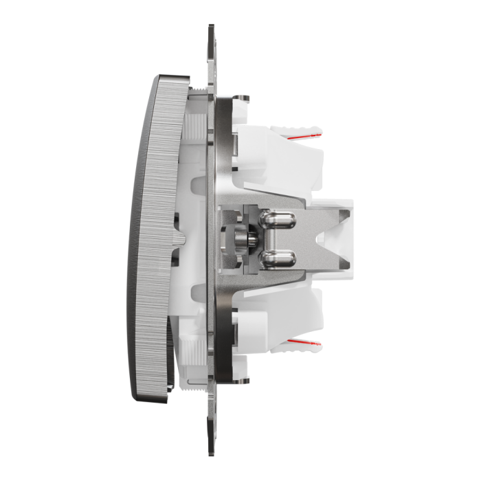 Вимикач, Sedna Design&Elements, Двоклавішний перемикач 10 АХ, матовий алюмінієвий, Schneider Electric, [SDD170108]