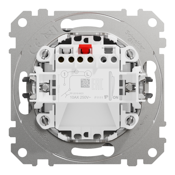 Кнопка, Sedna Design&Elements, Кнопковий вимикач 10 А, матовий алюмінієвий, Schneider Electric, [SDD170111]