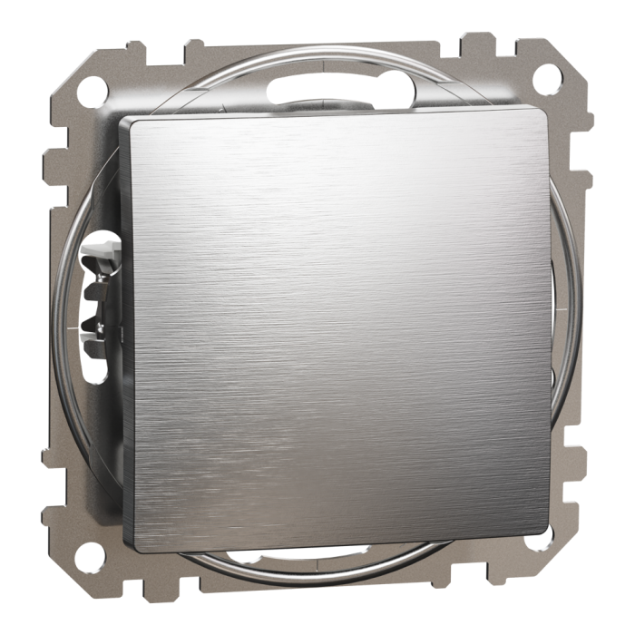 Кнопка, Sedna Design&Elements, Кнопковий вимикач 10 А, матовий алюмінієвий, Schneider Electric, [SDD170111]