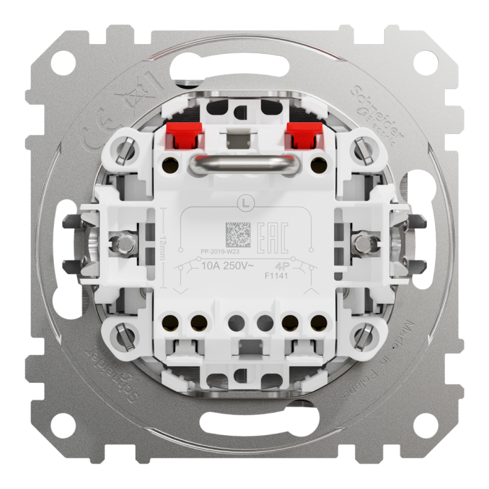 Кнопка, Sedna Design&Elements, Кнопковий вимикач для жалюзі, електронне блокування 10 АХ, матовий алюмінієвий, Schneider Electric, [SDD170114]