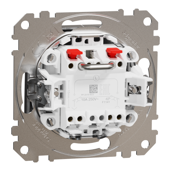 Кнопка, Sedna Design&Elements, Кнопковий вимикач для жалюзі, електронне блокування 10 АХ, матовий алюмінієвий, Schneider Electric, [SDD170114]