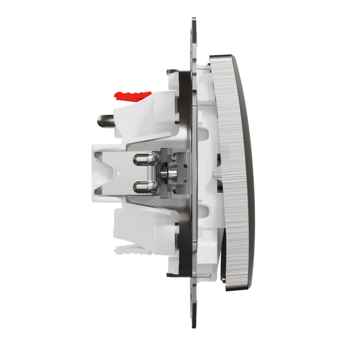 Кнопка, Sedna Design&Elements, Кнопковий вимикач для жалюзі, електронне блокування 10 АХ, матовий алюмінієвий, Schneider Electric, [SDD170114]