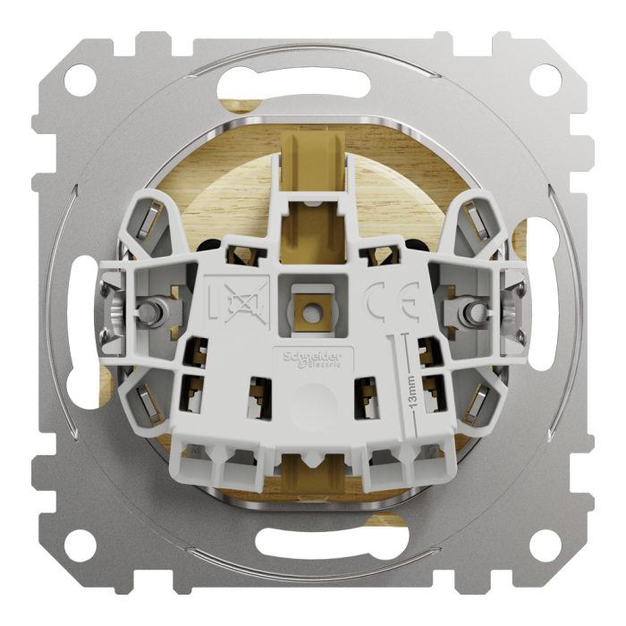 Розетка, Sedna Design&Elements, з заземленням та зі шторкою Береза Sedna Elements, колір березового дерева, Schneider Electric, [SDD180022]