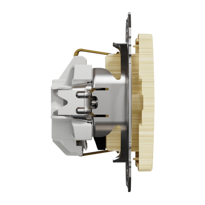 Розетка, Sedna Design&Elements, з заземленням та зі шторкою Береза Sedna Elements, колір березового дерева, Schneider Electric, [SDD180022]