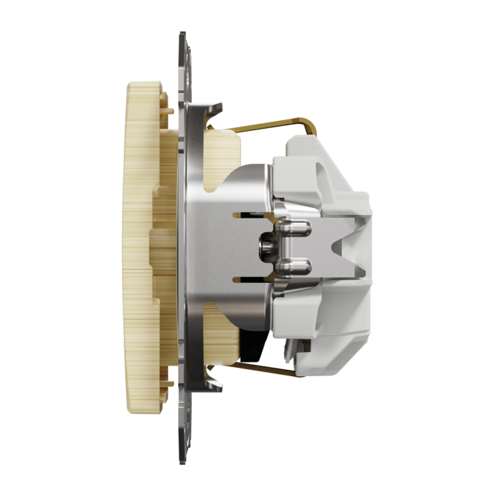 Розетка, Sedna Design&Elements, з заземленням та зі шторкою Береза Sedna Elements, колір березового дерева, Schneider Electric, [SDD180022]