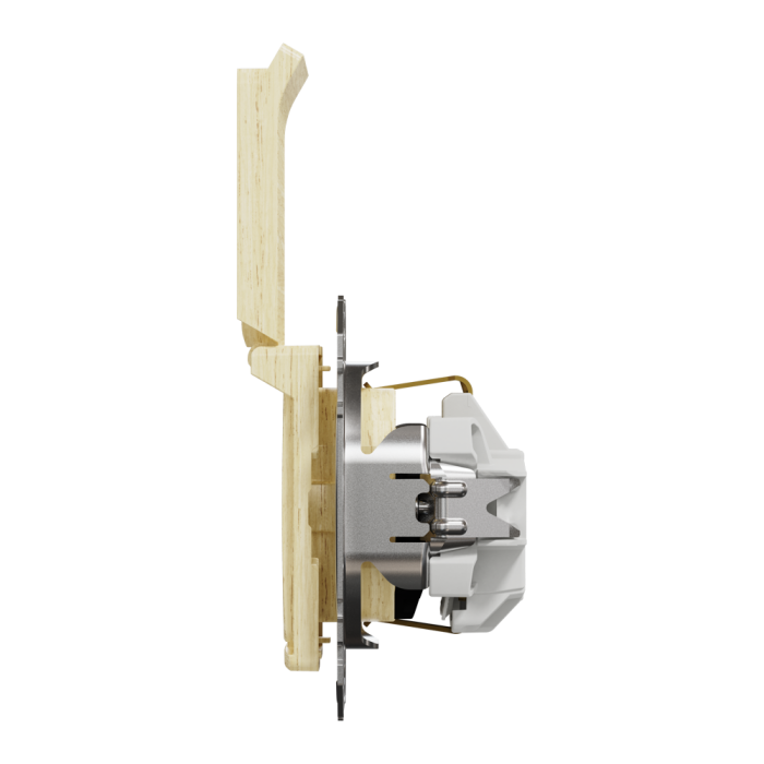 Розетка, Sedna Design&Elements, з заземленням та зі шторками, колір березового дерева, Schneider Electric, [SDD180024]