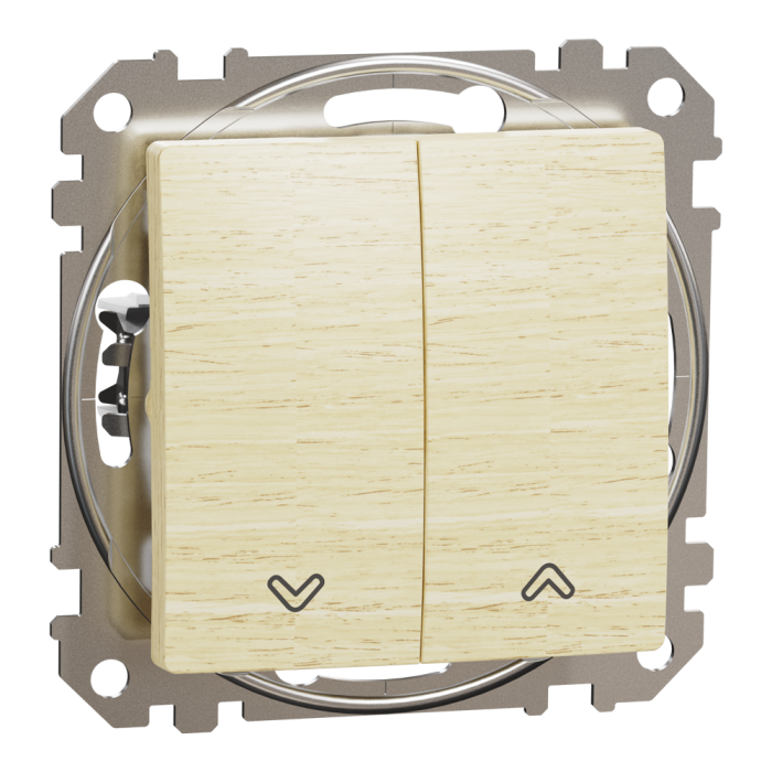 Вимикач, Sedna Design&Elements, для жалюзі, електронне блокування 10 АХ, колір березового дерева, Schneider Electric, [SDD180104]