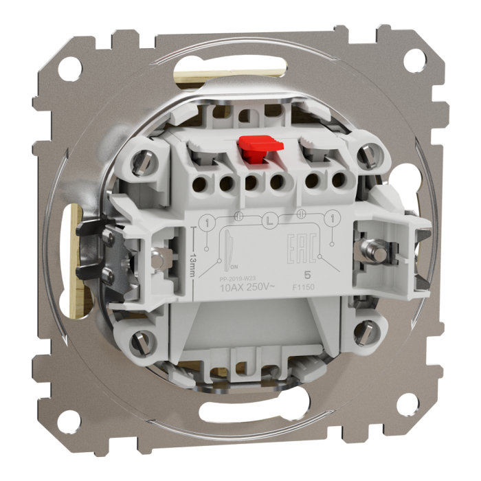 Вимикач, Sedna Design&Elements, Двоклавішний вимикач Береза Sedna Elements, колір березового дерева, Schneider Electric, [SDD180105]