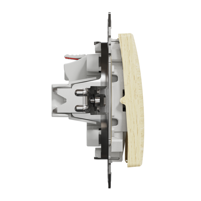 Вимикач, Sedna Design&Elements, Двоклавішний вимикач Береза Sedna Elements, колір березового дерева, Schneider Electric, [SDD180105]