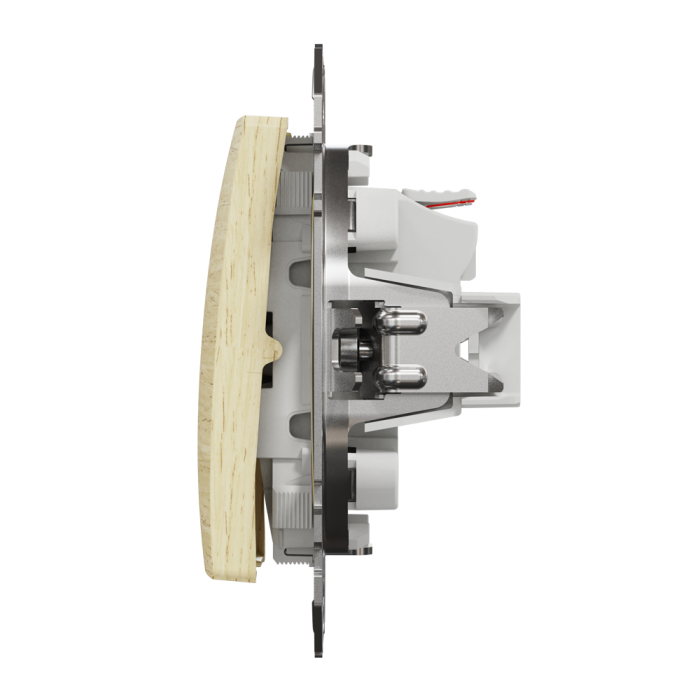 Вимикач, Sedna Design&Elements, Двоклавішний вимикач Береза Sedna Elements, колір березового дерева, Schneider Electric, [SDD180105]