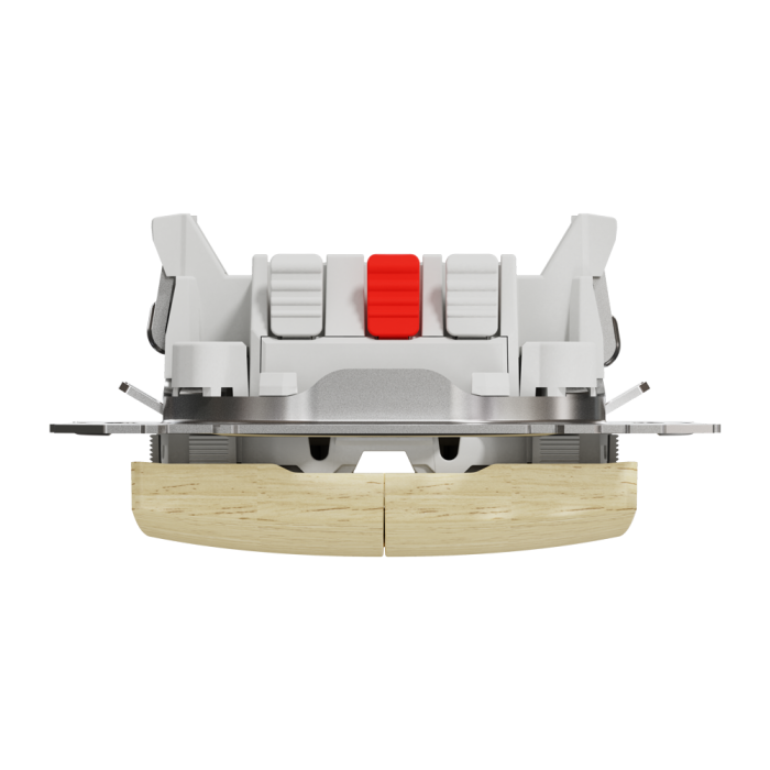 Вимикач, Sedna Design&Elements, Двоклавішний вимикач Береза Sedna Elements, колір березового дерева, Schneider Electric, [SDD180105]