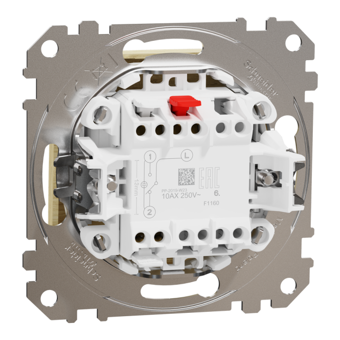 Вимикач, Sedna Design&Elements, Одноклавішний перемикач Береза Sedna Elements, колір березового дерева, Schneider Electric, [SDD180106]