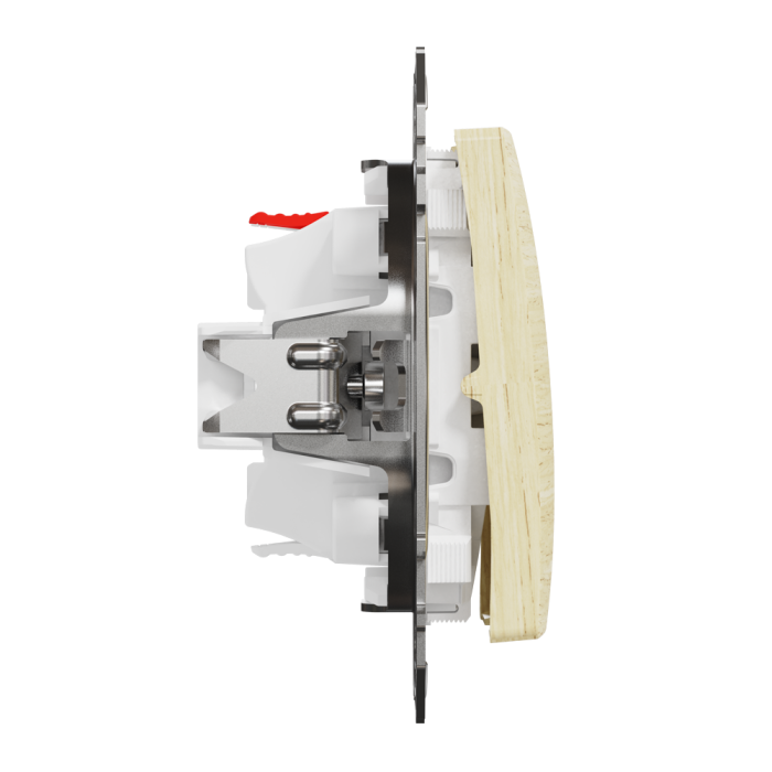 Вимикач, Sedna Design&Elements, Одноклавішний перемикач Береза Sedna Elements, колір березового дерева, Schneider Electric, [SDD180106]