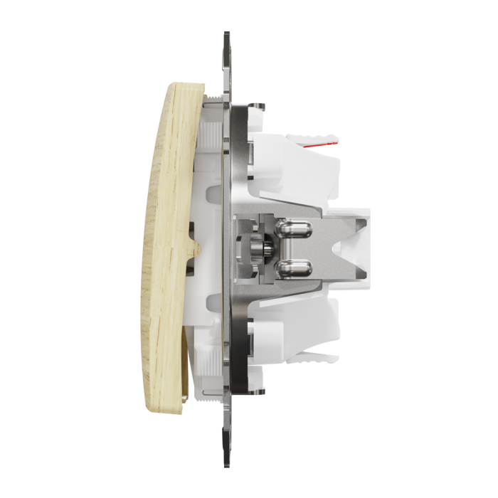 Вимикач, Sedna Design&Elements, Одноклавішний перемикач Береза Sedna Elements, колір березового дерева, Schneider Electric, [SDD180106]