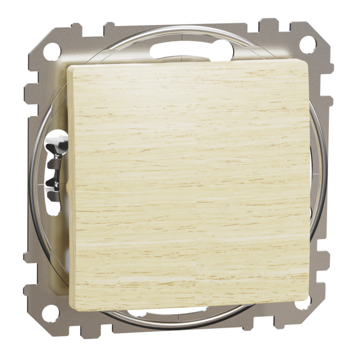 Кнопка, Sedna Design&Elements, Кнопковий вимикач 10 А, колір березового дерева, Schneider Electric, [SDD180111]