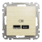 USB розетка, Sedna Design&Elements, типу А+С, 2, 4 А, колір березового дерева, Schneider Electric, [SDD180402]