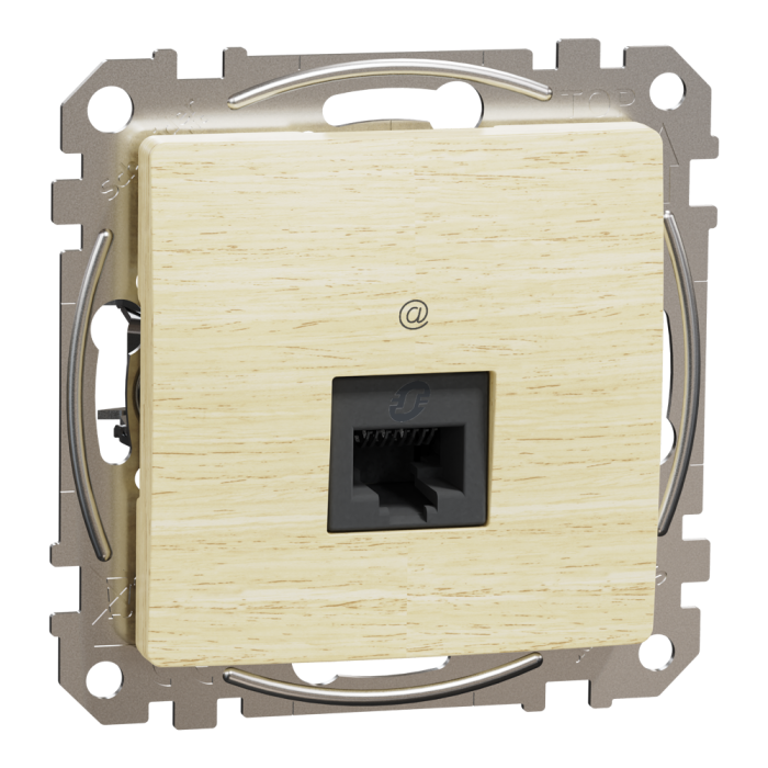 Мультимедійна розетка, Sedna Design&Elements, Комп'ютерна розетка RJ45 CAT 5E UTP, колір березового дерева, Schneider Electric, [SDD180451]