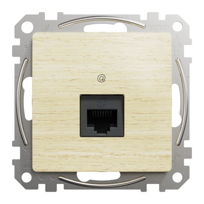 Мультимедійна розетка, Sedna Design&Elements, Комп'ютерна розетка RJ45 CAT 5E UTP, колір березового дерева, Schneider Electric, [SDD180451]