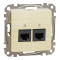Мультимедійна розетка, Sedna Design&Elements, Подвійна комп'ютерна розетка RJ45 CAT 5E UTP, колір березового дерева, Schneider Electric, [SDD180452]