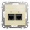 Мультимедійна розетка, Sedna Design&Elements, Подвійна комп'ютерна розетка RJ45 CAT 5E UTP, колір березового дерева, Schneider Electric, [SDD180452]