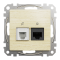 Телефон + розетка для передачі даних, Sedna Design&Elements, Розетка телекомунікаційна RJ45+RJ11 6UTP, береза, Sedna Design & Elements, Schneider Electric, [SDD180468]