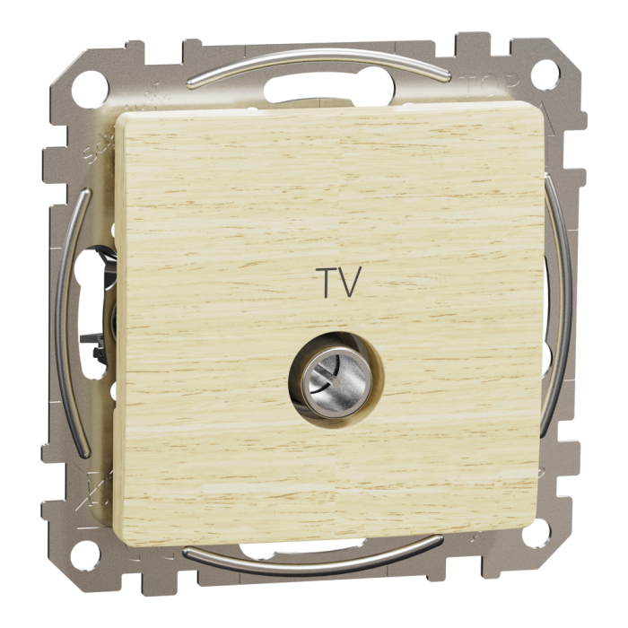 TV розетка, Sedna Design&Elements, Кінцева телевізійна розетка 4 дБ, колір березового дерева, Schneider Electric, [SDD180471]