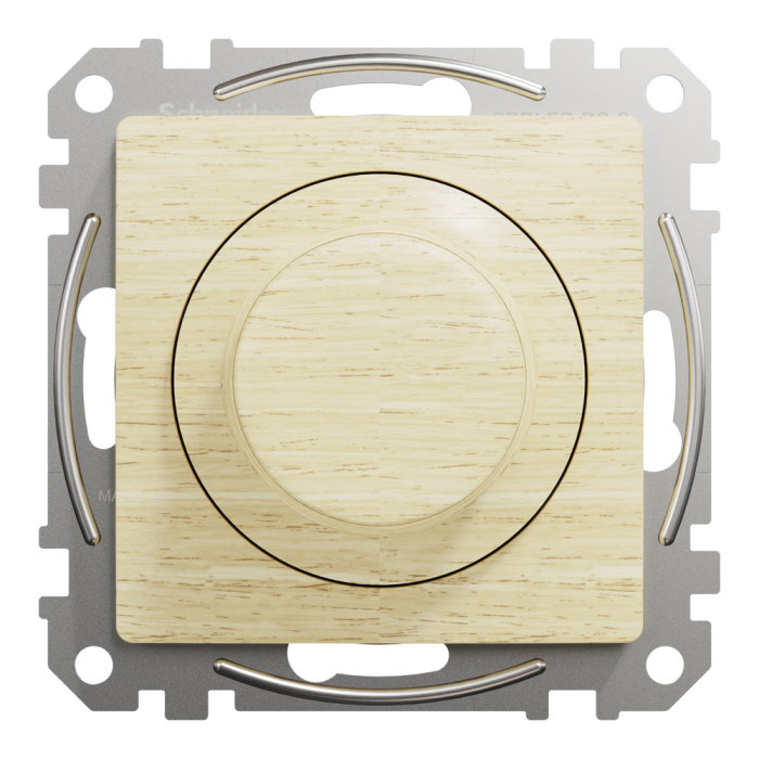 Димер, Sedna Design&Elements, Поворотний Лед димер RC 3-370 Вт, колір березового дерева, Schneider Electric, [SDD180501]