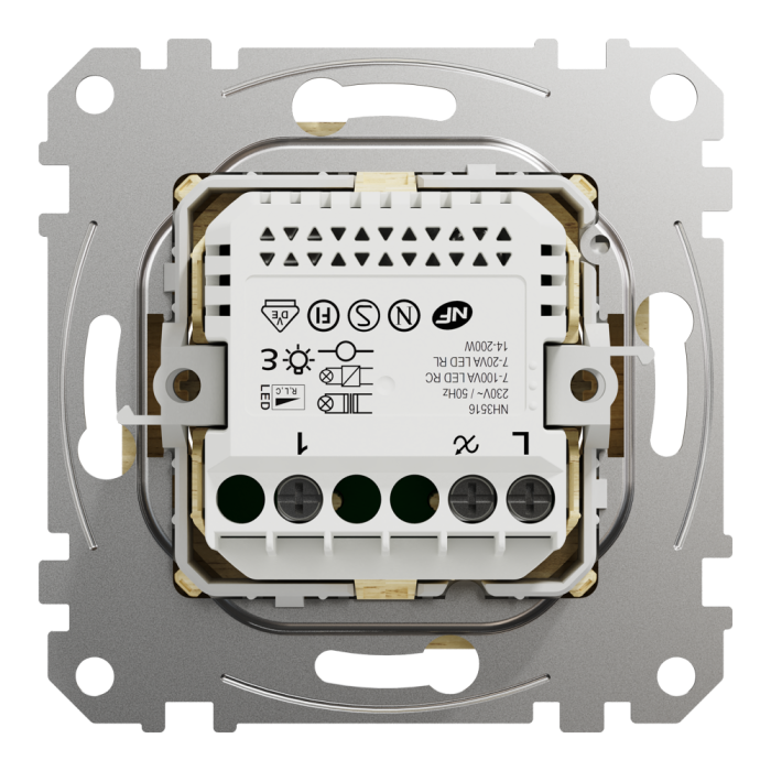 Димер, Sedna Design&Elements, Універсальний поворотний LED димер RC/RL 5-200 Вт Береза Sedna Elements, колір березового дерева, Schneider Electric, [SDD180502]