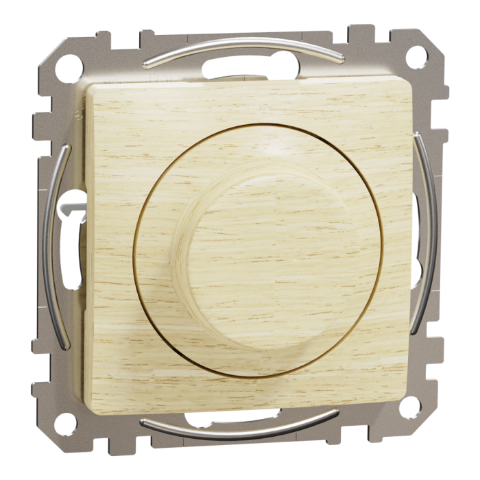 Димер, Sedna Design&Elements, Універсальний поворотний LED димер RC/RL 5-200 Вт Береза Sedna Elements, колір березового дерева, Schneider Electric, [SDD180502]