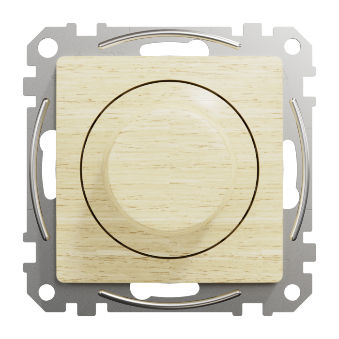 Димер, Sedna Design&Elements, Універсальний поворотний LED димер RC/RL 5-200 Вт Береза Sedna Elements, колір березового дерева, Schneider Electric, [SDD180502]