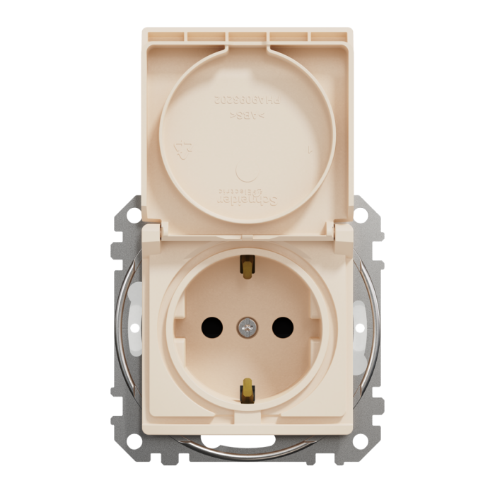 Розетка, Sedna Design&Elements, з заземлення, зі шторками, бежевий (ral 1013), Schneider Electric, [SDD212024]