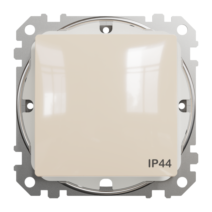 Вимикач, Sedna Design&Elements, Одноклавішний вимикач, 10АX, IP44, бежевий, бежевий (ral 1013), Schneider Electric, [SDD212101]