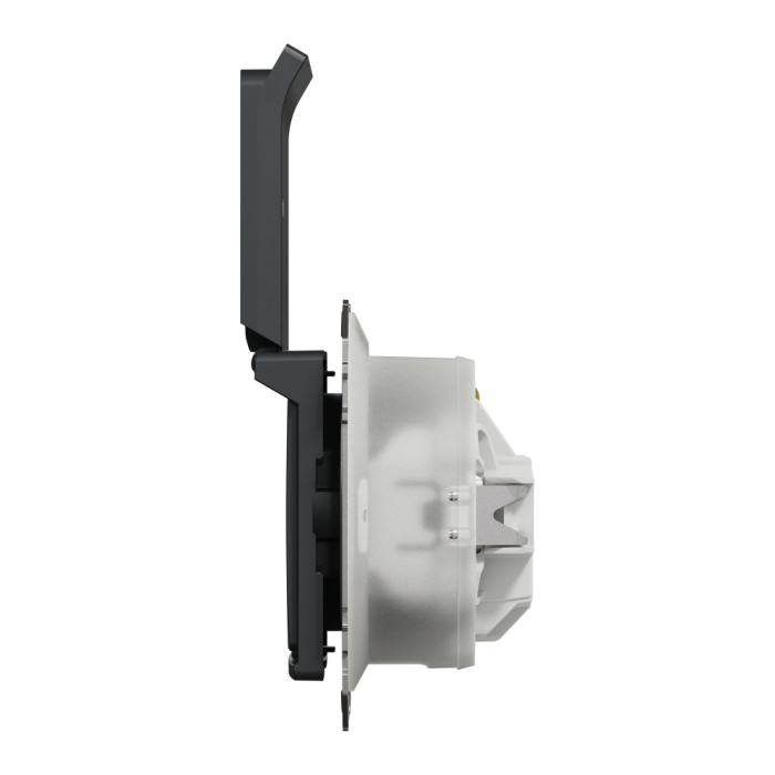 Розетка, Sedna Design&Elements, з заземлення, зі шторками, чорний (ral 7021), Schneider Electric, [SDD214024]