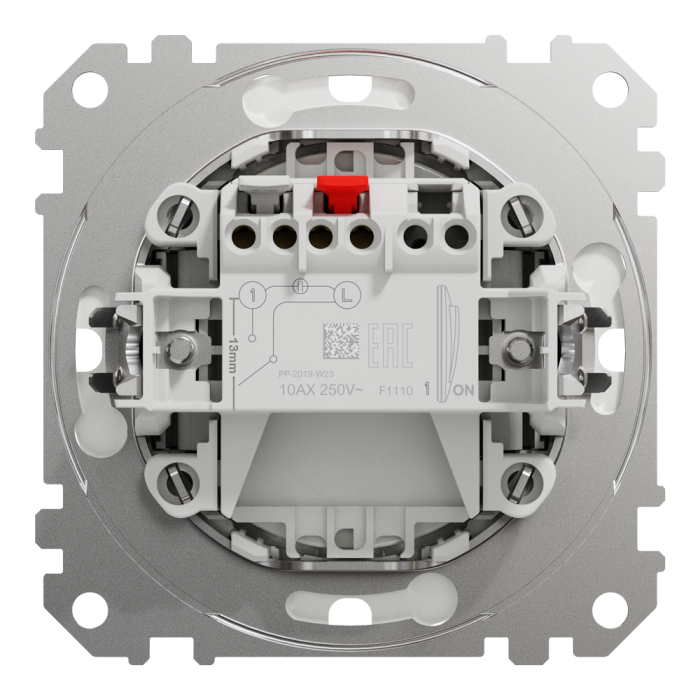 Вимикач, Sedna Design&Elements, Одноклавішний вимикач, 10АX, IP44, чорний, чорний (ral 7021), Schneider Electric, [SDD214101]
