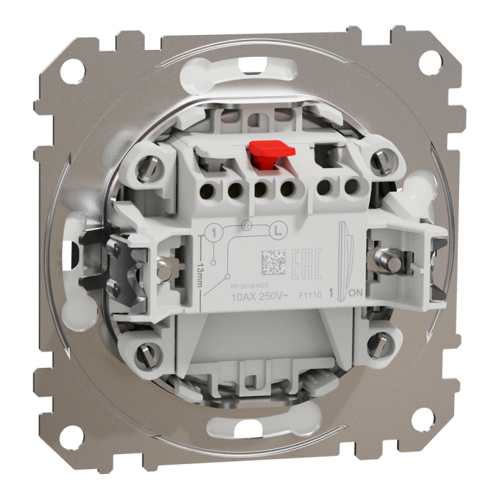 Вимикач, Sedna Design&Elements, Одноклавішний вимикач, 10АX, IP44, чорний, чорний (ral 7021), Schneider Electric, [SDD214101]