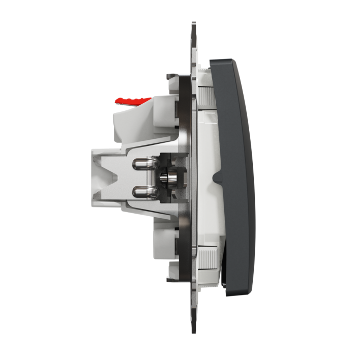 Вимикач, Sedna Design&Elements, Одноклавішний вимикач, 10АX, IP44, чорний, чорний (ral 7021), Schneider Electric, [SDD214101]