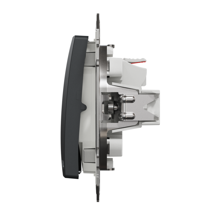 Вимикач, Sedna Design&Elements, Одноклавішний вимикач, 10АX, IP44, чорний, чорний (ral 7021), Schneider Electric, [SDD214101]
