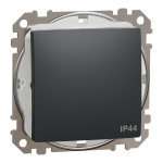 Вимикач, чорний, 1-клавішний, 10 А, Sedna design&elements - Schneider Electric [SDD214106]