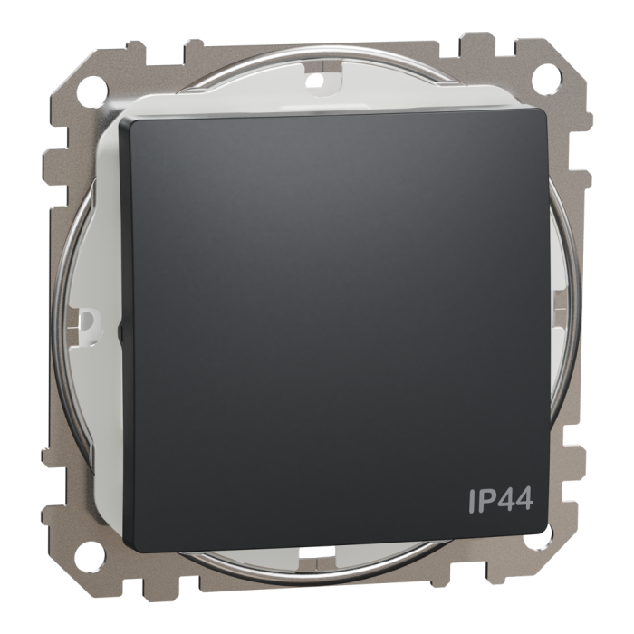 Вимикач, Sedna Design&Elements, Одноклавішний перемикач IP44 Чорний Sedna Design, чорний (ral 7021), Schneider Electric, [SDD214106]
