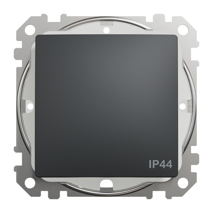 Вимикач, Sedna Design&Elements, Одноклавішний перемикач IP44 Чорний Sedna Design, чорний (ral 7021), Schneider Electric, [SDD214106]
