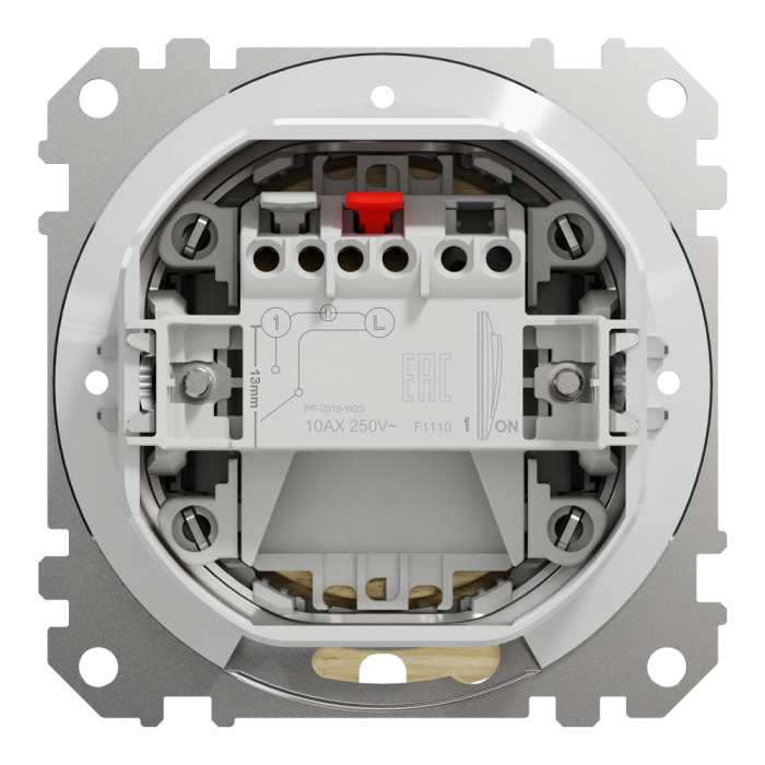 Вимикач, Sedna Design&Elements, Одноклавішний вимикач, 10АX, IP44, береза, колір березового дерева, Schneider Electric, [SDD280101]