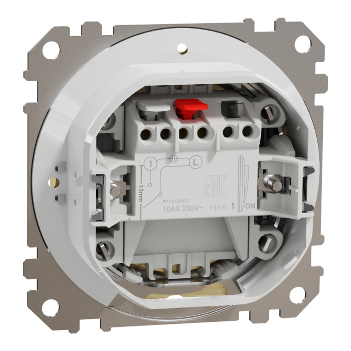 Вимикач, Sedna Design&Elements, Одноклавішний вимикач, 10АX, IP44, береза, колір березового дерева, Schneider Electric, [SDD280101]