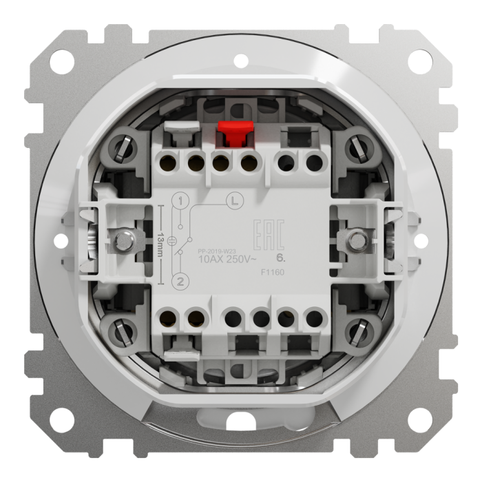 Вимикач, Sedna Design&Elements, Одноклавішний перемикач 10 АХ, IP44, колір березового дерева, Schneider Electric, [SDD280106]
